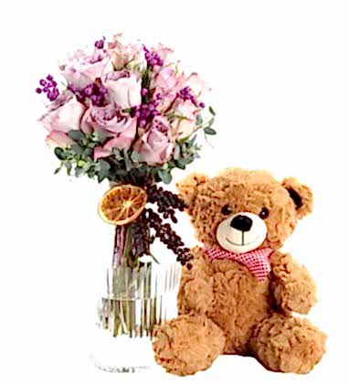 Lilac Rose Teddy Bear
